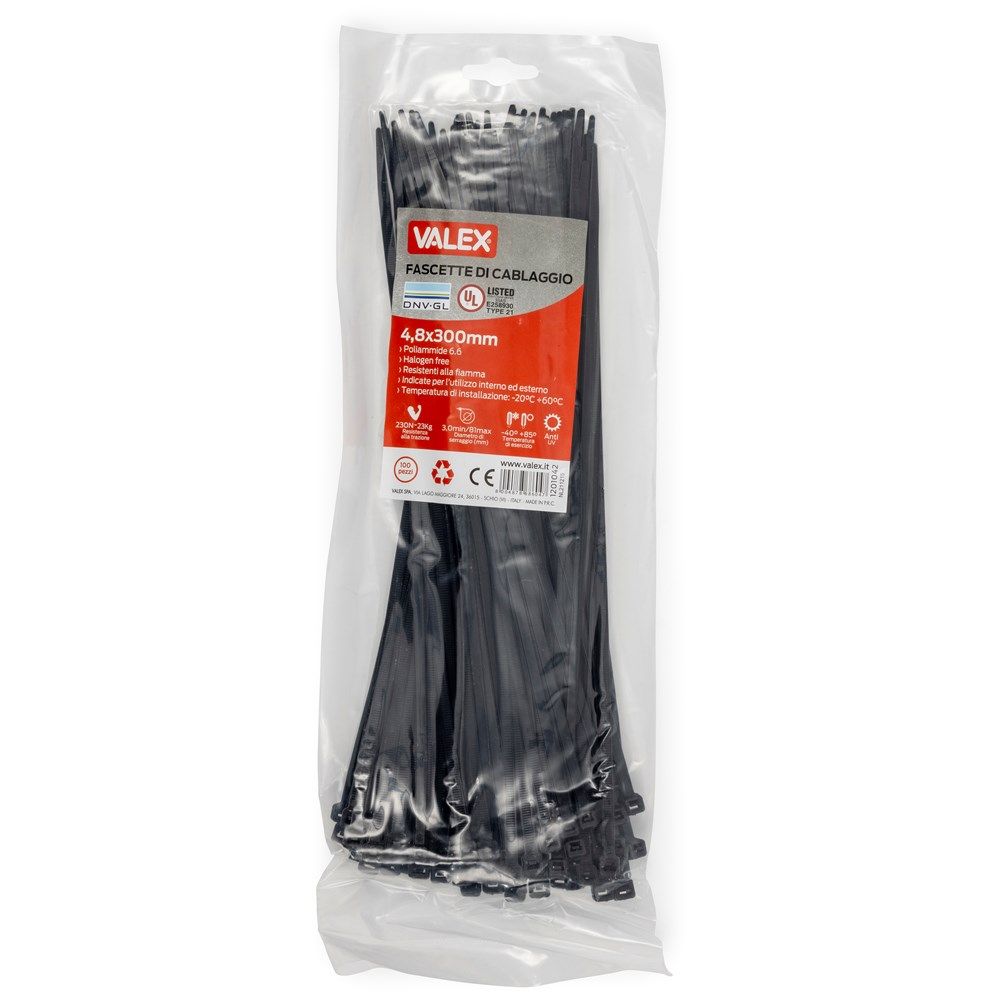OBI Attache-câble 300 x 4,8 mm Noir 100 pcs