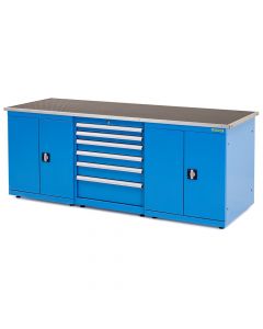 Workbench 220 x 75 cm with PVC worktop