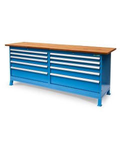 Workbench 220 x 60 cm with wooden worktop