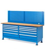 Workbench 220 x 60 cm with wooden worktop